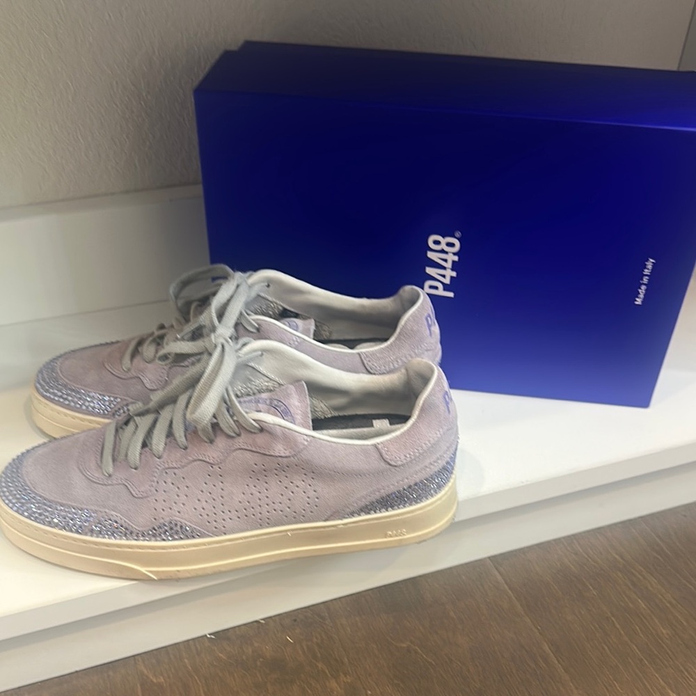 P448 Gray Sneakers Minimalist Suede Design